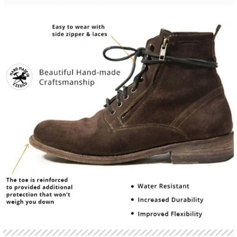 ZZYXX California The Ziggy Briwn Suede Leather Laceup Ankle Boots Mens sz 12‎